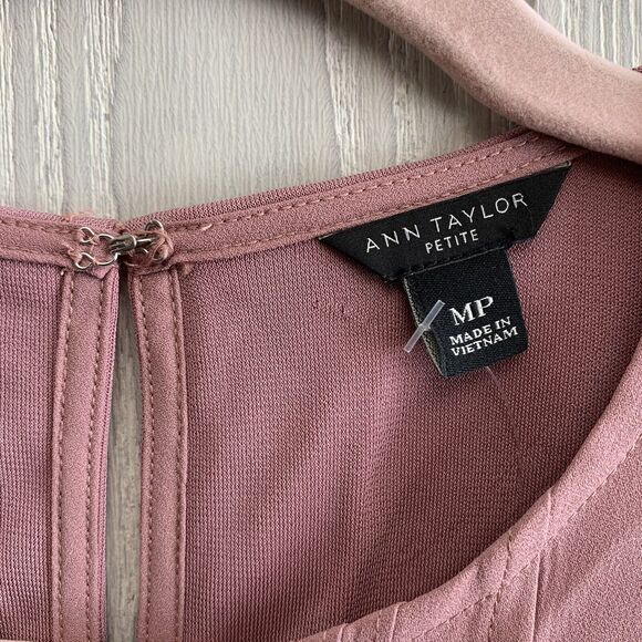 Ann Taylor Petite Pink Ruffle Blouse Long Sleeve MP NWT - Picture 3 of 6